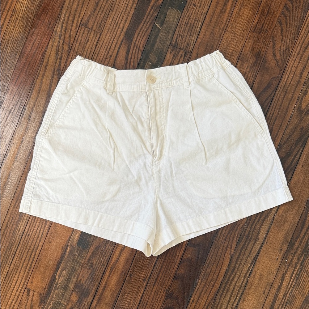 UNIQLO Linen Cotton Shorts Off White Size S - Picture 2 of 9